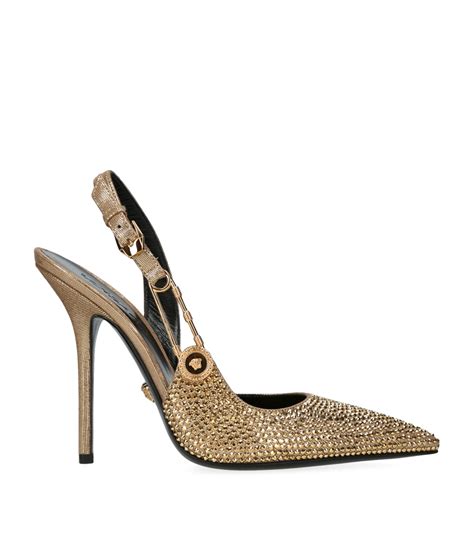 versace safety pin slingback pumps.